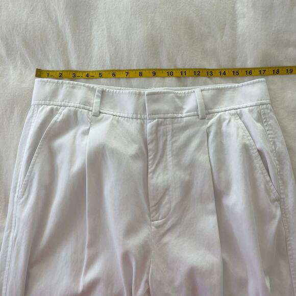 Everlane NWOT The Tencel Way-High Taper Pant Pleated White Trousers, Size 14 - Picture 6 of 11